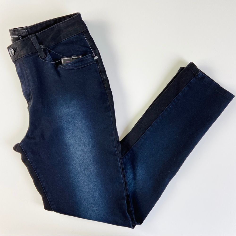 Nwt Point Zero Lea Jeans Blue Black Size 31. Classic Faded Skinny Jeans